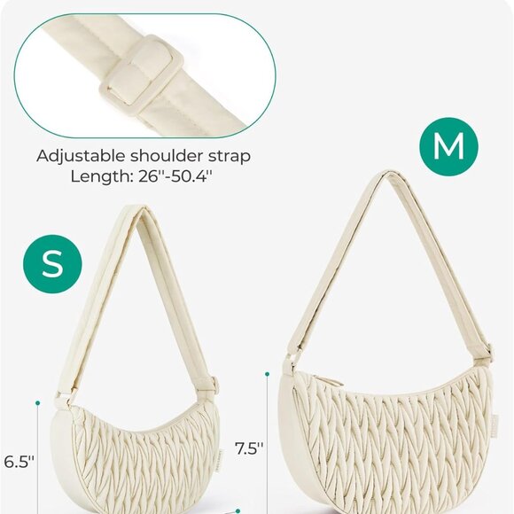 Lightweight Nylon Hobo Bag for Women - Fashionable Crossbody with Pockets - Picture 3 of 7